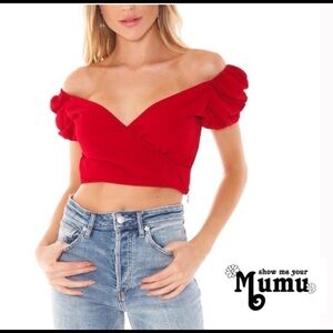 Show Me Your MuMu Tutti Ruffle Crop Top Babydoll NWT